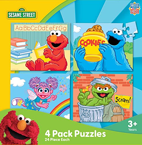 MasterPieces Puzzle Set - 4-Pack 24 Piece Jigsaw Puzzle for Kids - Sesame Street 4-Pack - 8"x10" - style: Sesame Street