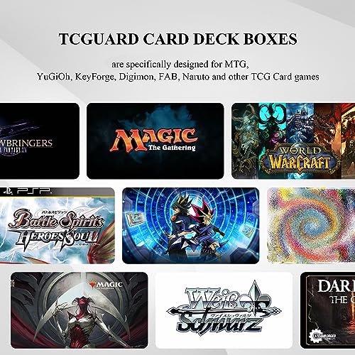 Card Deck Box for MTG Card Storage Box Holds 100 Plus Single Sleeved Cards, Microfiber Lining and Leather Card Box Compatible with Trading Card Games TCG, Yugioh Cards, etc. (Red) - color: Red