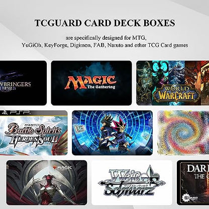 Card Deck Box for MTG Card Storage Box Holds 100 Plus Single Sleeved Cards, Microfiber Lining and Leather Card Box Compatible with Trading Card Games TCG, Yugioh Cards, etc. (Red) - color: Red