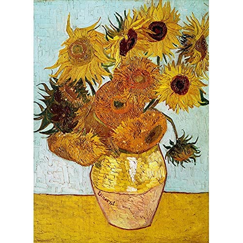 MaxRenard Game Jigsaw Puzzle 1000 Pieces and Up for Adult Toy Fine Art Collection Sunflowers by Vincent Willem Van Gogh - color: A008