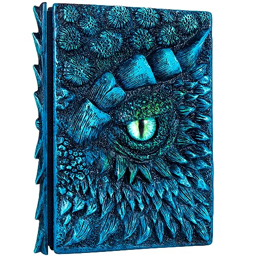 3D Dragon Eye Embossed Journal,Resin Engraving Notebook,Dnd notebook for Dragon Lovers ，Blank Paper,Hardcover Travel Notepad for Writing,Sketchbook,Collection,Gift,Decoration A4 and A5 Size (A5-Blue) - color: A5-Blue