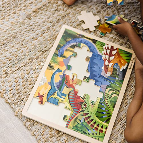Melissa & Doug Dinosaurs Wooden Jigsaw Puzzle with Storage Tray (24 pcs) - style: Dinosaurs