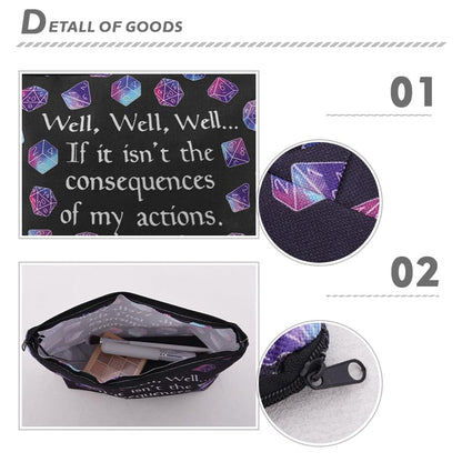 Funny Games Dice Storage Bags for Women Men Tabletop Game Lover Gamers Birthday Gifts Tabletop Role Playing Lover Travel Makeup Skincare Toiletry Bags 4 PCS Velvet Dice Storage Pouch - color: Well Dice