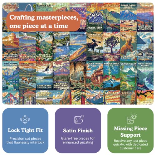 Cross & Glory | Jigsaw Puzzles for Adults | America's National Parks | Scenic Travel Puzzle | Landscape Puzzles for Adults | Satin Finish | Ages 14+ - color: Grand Tour of America's National Parks
