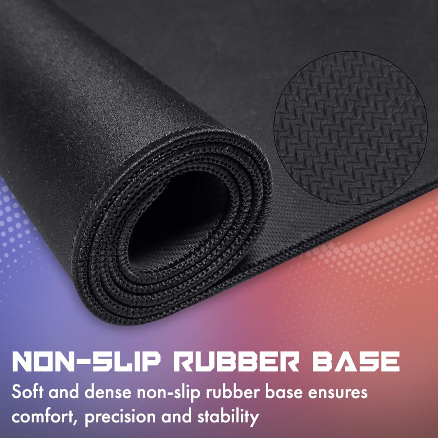 XXL Extended Gaming Mouse Pad/Mat 40"x18"(Stealth) - Large & Wide Desk Cloth Mousepad - Stitched/Water Proof/Non Slip Base - color: Stealth, size: XXL 40"x18"