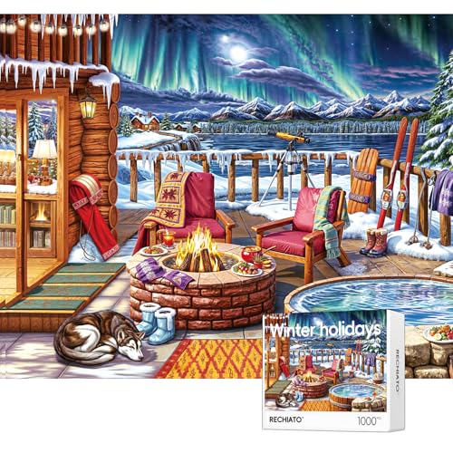 Christmas Jigsaw Puzzle for Adults - 1000 Pieces Winter Holiday Puzzle - Gift for Women & Mom - color: Winter Holiday-2