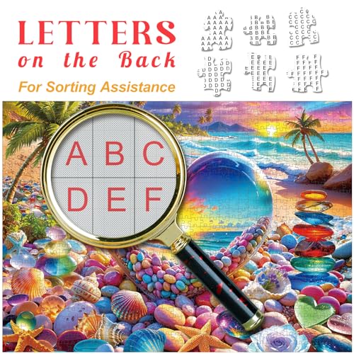 1000 Piece Puzzle for Adults, Difficult and Fun Adult Jigsaw Puzzles 1000 Pieces, Beach Sunset (27.5 x 19.7 Inch)