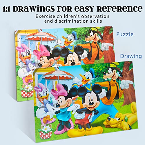 MZZOTOY Puzzles for Kids Ages 4-8, 60 Piece Puzzles for Kids Ages 3-5 in a Metal Box Girls and Boys Learning Educational Jigsaw Puzzle Toys Gifts - color: Mickey