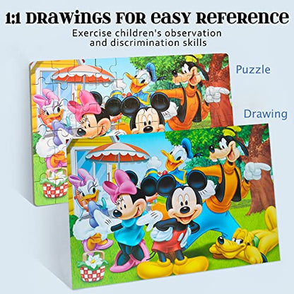 MZZOTOY Puzzles for Kids Ages 4-8, 60 Piece Puzzles for Kids Ages 3-5 in a Metal Box Girls and Boys Learning Educational Jigsaw Puzzle Toys Gifts - color: Mickey