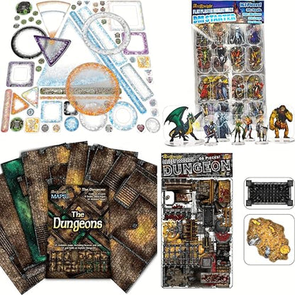 Arcknight Dungeon Master's Premium Maps, Miniatures & Spell Templates - Complete RPG Adventure Starter Set for D&D & Pathfinder