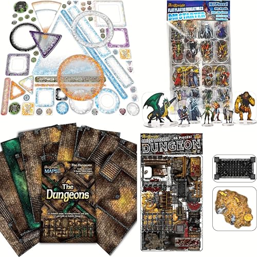Arcknight Dungeon Master's Premium Maps, Miniatures & Spell Templates - Complete RPG Adventure Starter Set for D&D & Pathfinder