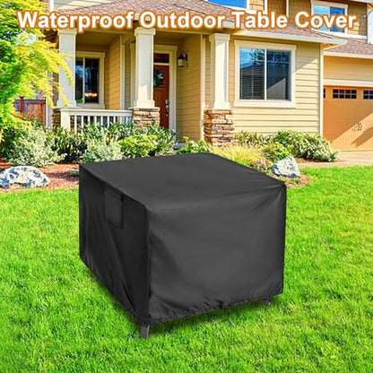 Outdoor Table Cover Square 24 inch Patio Table Cover Waterproof | Patio Furniture Covers Rectangular for Outside Small Table and Chair Sets, Fire Pit, Coffee Table, Ottoman-24"L x 24"W x 28"H