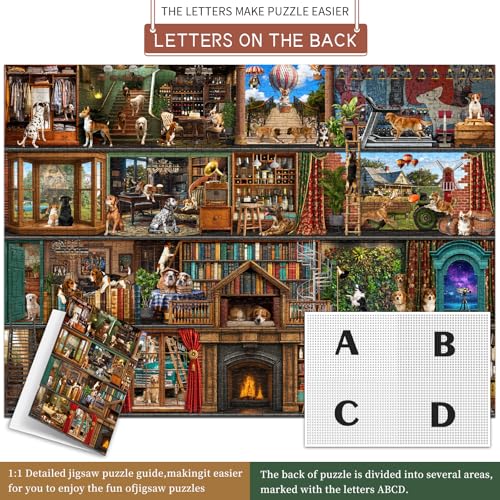 HUADADA Puzzles for Adults 1000 Pieces,Dog Theater Difficult Puzzles for Adults,1000 Piece Puzzle for Adults ‌Family Interactive Game Gift - color: Dog Theater Difficult