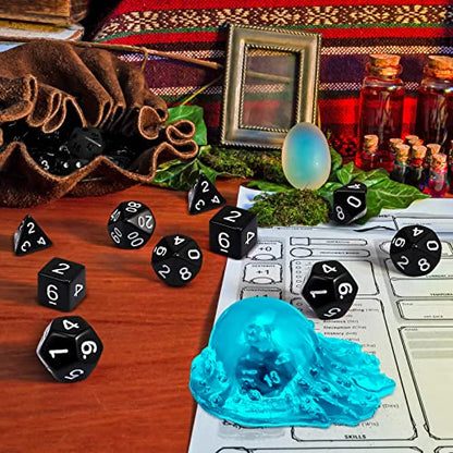 Deekin Translucent Cube Dice Storage with 7 Polyhedral Dice Set, Resin Cube Holder for TTRPG Tabletop Role Playing Game Fantasy Tabletop Gaming(Blue) - color: Blue