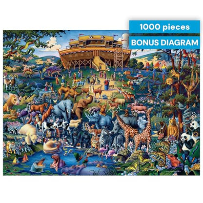 Buffalo Games - Eric Dowdle Noah's Ark - 1000 Piece Puzzle for Adults | Made in USA, Recycled Board, Finished Size 26.75 x 19.75 in, Includes Poster, Giftable, Frameable Art