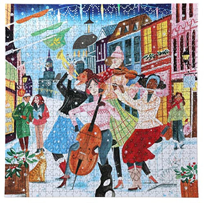 eeBoo 1000 Piece Puzzle - Music in Montreal Jigsaw Puzzle for Adults, Square 23" x 23" Made with Recycled Board & Vegetable-Based Ink - style: Music in Montreal
