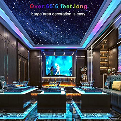 MIHEAL Led Strip Lights Kit 65.6ft 5050 SMD RGB Flexible LED Tape Lights with UL Power Supply IR Remote Controller for Under Cabinet Lighting Bedroom, Living Room - color: White