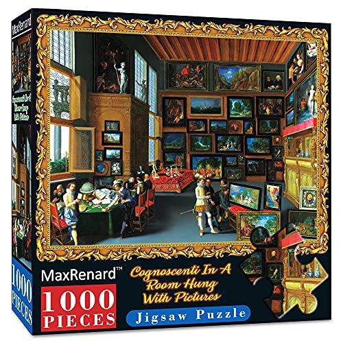 MaxRenard Game Jigsaw Puzzle 1000 Pieces for Adult Oil Painting Collection Cognoscenti in A Room Hung with Pictures Famous Artwork Toy - color: A037
