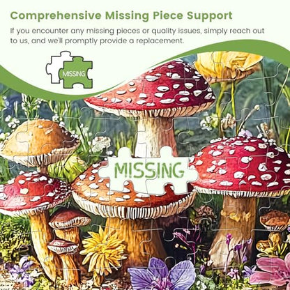Colorful Fantasy Mushroom Book 500 Puzzles, Fun and Challenging | Puzzle for Family Time, Relaxing Gift for Adults, Seniors, 20.5 x 15 in - style: MUSHROOM BOOK