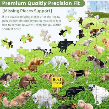 1000 Pieces Puzzles for Adults, Pooping Puppies Puzzle, Dogs Jigsaw Puzzles 1000 Pieces, Funny Gifts for Dog Lovers Friends, Perfect White Elephant Gag Gift, Dog Puzzle as Funny Home Party Decorations - style: Pooping Puppies