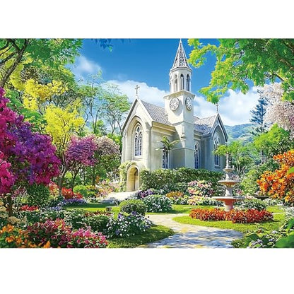 1000 Piece Puzzle for Adults,Little Chapel Puzzles,Beautiful Garden Countryside Jigsaw Puzzles 1000 Pieces,Fun Christian Puzzle for Adults Kids Seniors,Challenging Family Game Great Gift Idea,28x20 in - style: Little Chapel