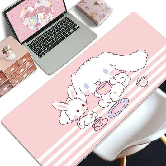 Kawaii Girly Cute Gaming Mouse Pads, Long Extended Desk Mat, Extra Large Girl Anime Mousepad Keyboard Pads for Work Game Office Home (cinnamll) - color: Cinnamll