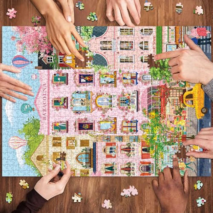 Romantic Street Scene Jigsaw Puzzles for Adults 1000 Pieces, Interlock Perfectly No Dust, Impossible Difficult Hard Fun 1000 Piece Jigsaw Puzzles for Adults-1:1 Poster - color: Dream Street