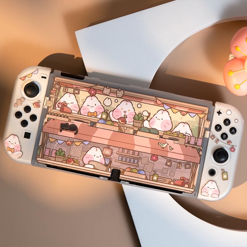 Bunny Grocery Switch Protective Case Cover Skin, Soft TPU Cover Case Compatible with Switch/OLED Model (for OLED Model) - size: For OLED Model