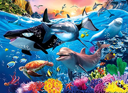 100 Piece Puzzles for Kids Ages 4-6 6-8 Year Old - Underwater World | Kids Puzzles Ages 5-8, Jigsaw Puzzle for Adults Toddler Children, Birthday Gifts for Boys & Girls, Learning Educational Toys - color: Underwater World