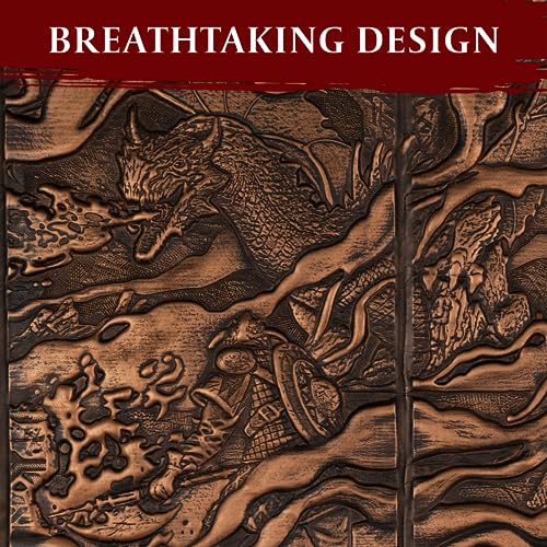 DND DM Screen 5e - D&D Dungeon Master Screen 3D Faux Leather with Customizable Inserts - Dungeons & Dragons GM / Game Master Accessories Gift for Man or Woman. Hide Dice Rolls, Maps & Books (Bronze). - color: Bronze