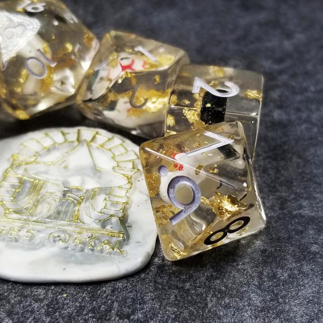 Sage's Portal Familiars and Reagents Resin DND Dice Set Polyhedral Dice Set for Dungeons and Dragons RPG Tabletop TTRPG (Snowman) - color: Snowman