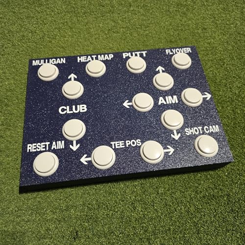 GSPRO Wireless Golf Simulation Control Box, 14 Large Tactile Buttons, RF Dongle Connection, Auto-Wake, No Programming Required, Hand-Built in USA, 11x8 Inches, GSPRO Software - color: Dark Blue