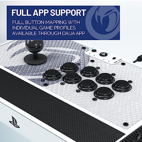 Nacon Daija Arcade Fight Stick Officially Licensed for PlayStation | For PS5, PS4 and Windows 10, 11 PC - Sanwa Joysticks and Action Buttons, Customizable Front Plate, 3-Meter Cable