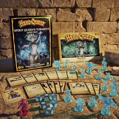 Avalon Hill HeroQuest Spirit Queen's Torment Quest Pack, Requires HeroQuest Game System to Play, Dungeon Crawler Games, Ages 14+, 2-5 Players, Strategy Games