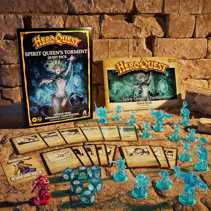 Avalon Hill HeroQuest Spirit Queen's Torment Quest Pack, Requires HeroQuest Game System to Play, Dungeon Crawler Games, Ages 14+, 2-5 Players, Strategy Games