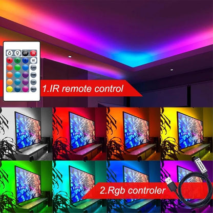 DC 5V 24 Key IR Remote Controller with 1m USB Inline IR Controller for 5050 2835 RGB LED Light Strip