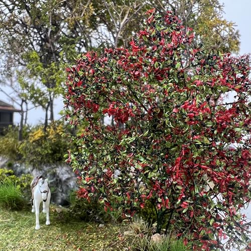 Multicolor Leaf Model - 300ml Miniature Scenery Material for Train Railway, Diorama, Car Scene & Scale Landscape Layouts (Rose red) - color: Rose Red