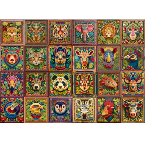 HUADADA Puzzles for Adults 1000 Pieces,Challenging Game Toys, Puzzles 1000 Pieces,Impossible Puzzle, Family Decoration Puzzle-Knitted Animals - color: Knitted Animals