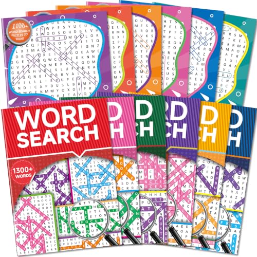 Kalysky 12 Pack Large Print Word Search Books for Adults Seniors Teens | 15000+ Words, Bulk Word Puzzle Books Set, Travel Road Trip Gift, Brain Games Activity - color: 12 Word Search Books