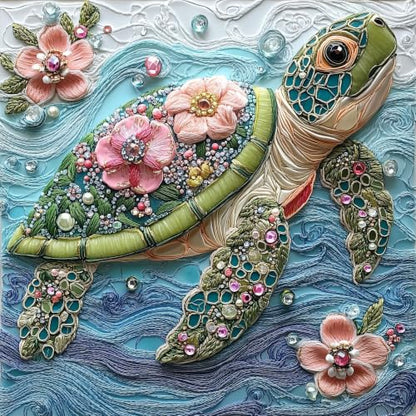 Sea Turtle Puzzles for Adults 500 Pieces, 18.1"x18.1" | Flower Sea Animal Jigsaw Puzzle, Letters on Back, Reference Poster Included, Family Challenging Funny Perfect for Game Nights - color: Sea Turtle