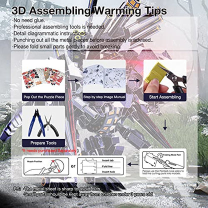 Microworld 3D Metal Model Kits Puzzle, Mechanical Tyrannosaurus Rex Challenge Model Building Kits, Jigsaw Laser Cut Brain Teaser DIY Puzzles for Adults - color: Tyrannosaurus Rex