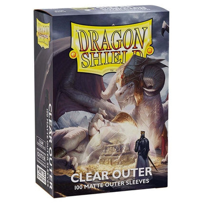 Dragon Shield | Matte Clear Outer Sleeves | 100 CT - Smooth & Tough Premium TCG Sleeves | Compatible with Pokemon, Flesh & Blood, One Piece & Magic the Gathering - color: Clear Outer Sleeves, size: Standard Size