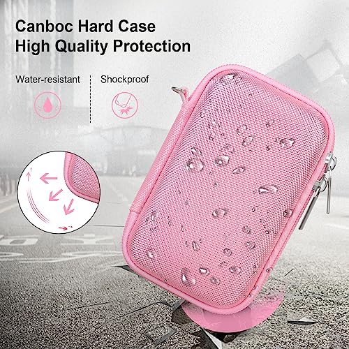 Canboc Camera Case for Canon PowerShot G7 X Mark III/ G7X Mark II Digital 4K Vlogging Camera, Point and Shoot 4K Video Camera Bag, Zipper Mesh Pocket fits USB Cable, Batteries, Pink - color: Pink