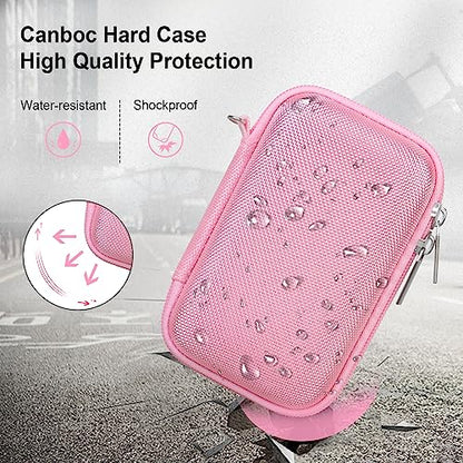 Canboc Camera Case for Canon PowerShot G7 X Mark III/ G7X Mark II Digital 4K Vlogging Camera, Point and Shoot 4K Video Camera Bag, Zipper Mesh Pocket fits USB Cable, Batteries, Pink - color: Pink