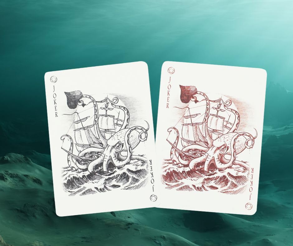 Neptune’s Graveyard Bicycle Pirate Ship & Mermaid Playing Cards - Premium Quality, Ideal for Pirate Parties, Ocean-Themed Decorations & Gifts - 2-Pack Set