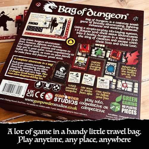 Bag of Dungeon–Fantasy Adventure Board Game for Families & RPG Fans | 1–4 Players, Ages 7+ | Classic Dungeon Crawler | Portable Tabletop RPG with Endless Replayability