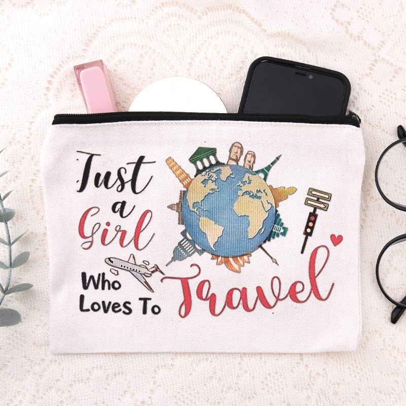 Travel Makeup Toiletry Bag for Women Girl Traveler Cosmetics Bag Bon Voyage Gift for Flight Attendant Jcat a Girl Who Loves to Makeup Bag Travel Accessory Supply Skincare Cosmetics Pouch - color: Airplane