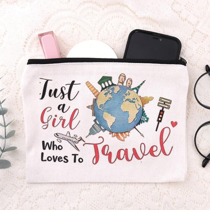 Travel Makeup Toiletry Bag for Women Girl Traveler Cosmetics Bag Bon Voyage Gift for Flight Attendant Jcat a Girl Who Loves to Makeup Bag Travel Accessory Supply Skincare Cosmetics Pouch - color: Airplane