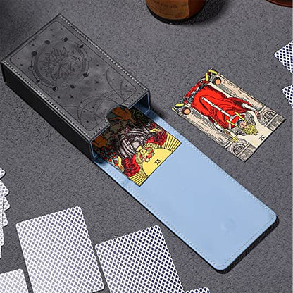 Coume PU Leather Tarot Cards Case Moon Design Playing Cards Holder Tarot Deck Protective Case for Most Standard Size Playing Gothic Oracle(Star Style) - style: Star Style