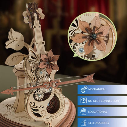 3D Puzzles for Adults 1:5 Scale Cello Model Kit with Base 199pcs Wooden Music Box Building Kit Desk Gift for Men Women Hobby for Adults